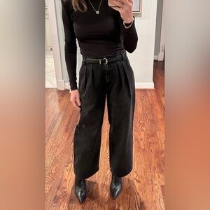 Tibi Black Wide-Leg Jeans